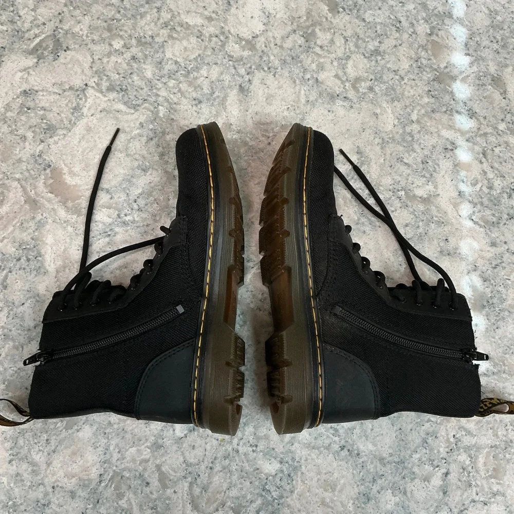 Dr. Martens Combs J Boots Size 4M 5L Black Nylon Tactical Side Zip Combat Boot